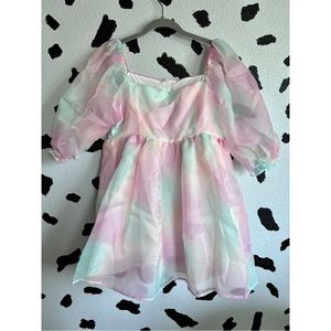 Pastel organza Puff Dress, ERAS TOUR, lover era, mini dress, NEW W/O TAGS!